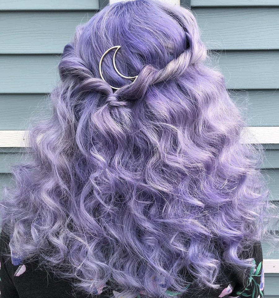 curly pastel purple hair