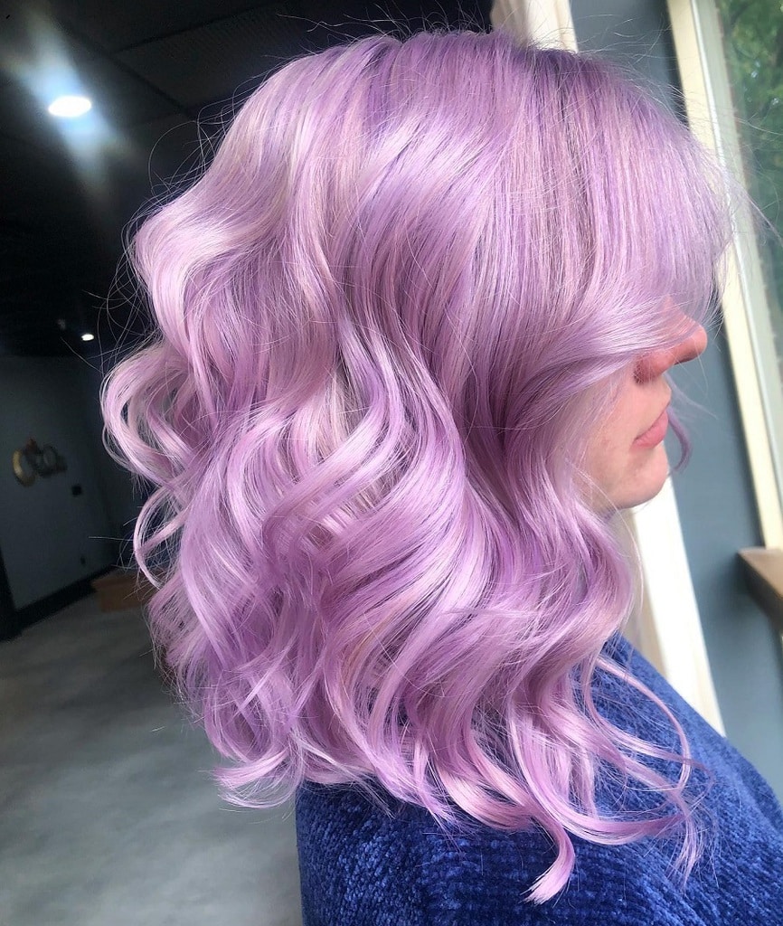 pastel purple wavy hair